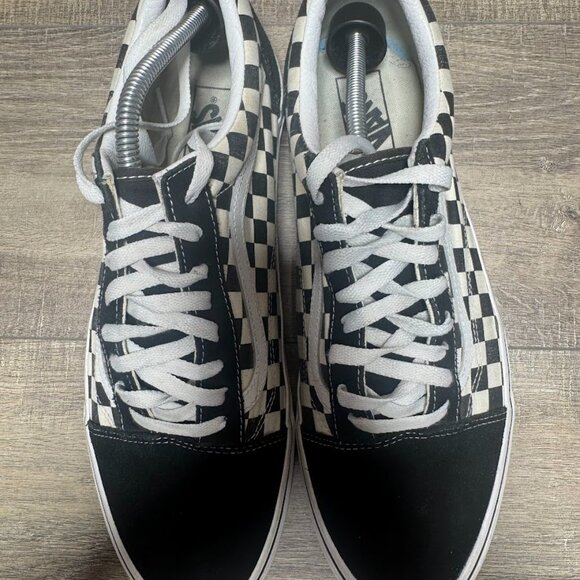 Vans Old Skool Black/White Checkerboard Suede/Canvas Sneakrs Men's Size 13 - Picture 2 of 7